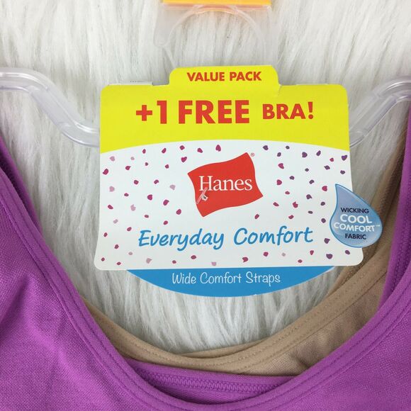 Hanes Everyday Comfort +1 Free Purple Beige White Pullover Training Bras Small - Picture 2 of 8